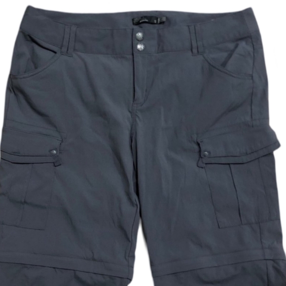 PRANA Monarch Convertible Cargo Hiking Pants Gray Zip-Off Legs Size 10 - Picture 9 of 14